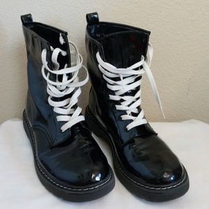 Patent Combat Style Boots